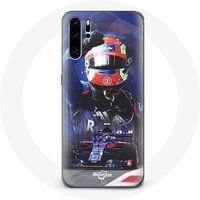 Maniacase Hoesje voor Samsung galaxy P30 pro Formule 1 Pierre Gasly F1 coureur rood blauw