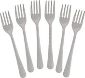 Merkloos Koopman International Taart/gebak vorkjes - 6x stuks - zilver - RVS - 14 cm