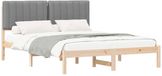 vidaXL Bedframe met gestoffeerde hoofdbord, lichtgrijs, 160 x 200 cm
