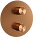 Brauer Copper Edition - 3 voies - Thermostat encastrable - Rond - Pièces de montage/encastrement - Cuivre brossé PVD