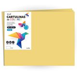 Cartulina m-office Cartulina de Colores, Cartulina Grande 50x65 cm de Colores Claros e Intensos, Cartulinas de Colores 180gr para Manualidades, Diseños Creativos y Proyectos de Arte (x125 hojas, marfil)