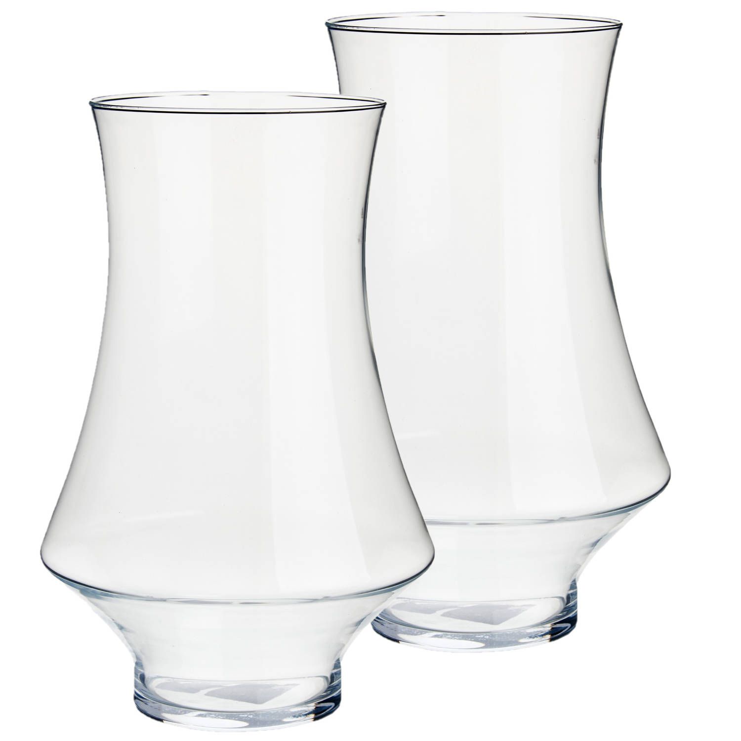 Arte r Set of 2 Glass Flower Vases - 20 x 31 cm - Transparent
