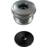 HELLA 9XU 358 039-161 Dynamovrijloop - Schroefdraadmaat: M16x1,5 - Aantal groeven: 6 - Met kap