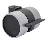 WAGNER Design meubelrol/zwenkwiel - soft - diameter Ø 38 mm, bouwhoogte 40 mm, vergrendeling, zwart/grijs, draagkracht 50 kg - Made in Germany - 01021101
