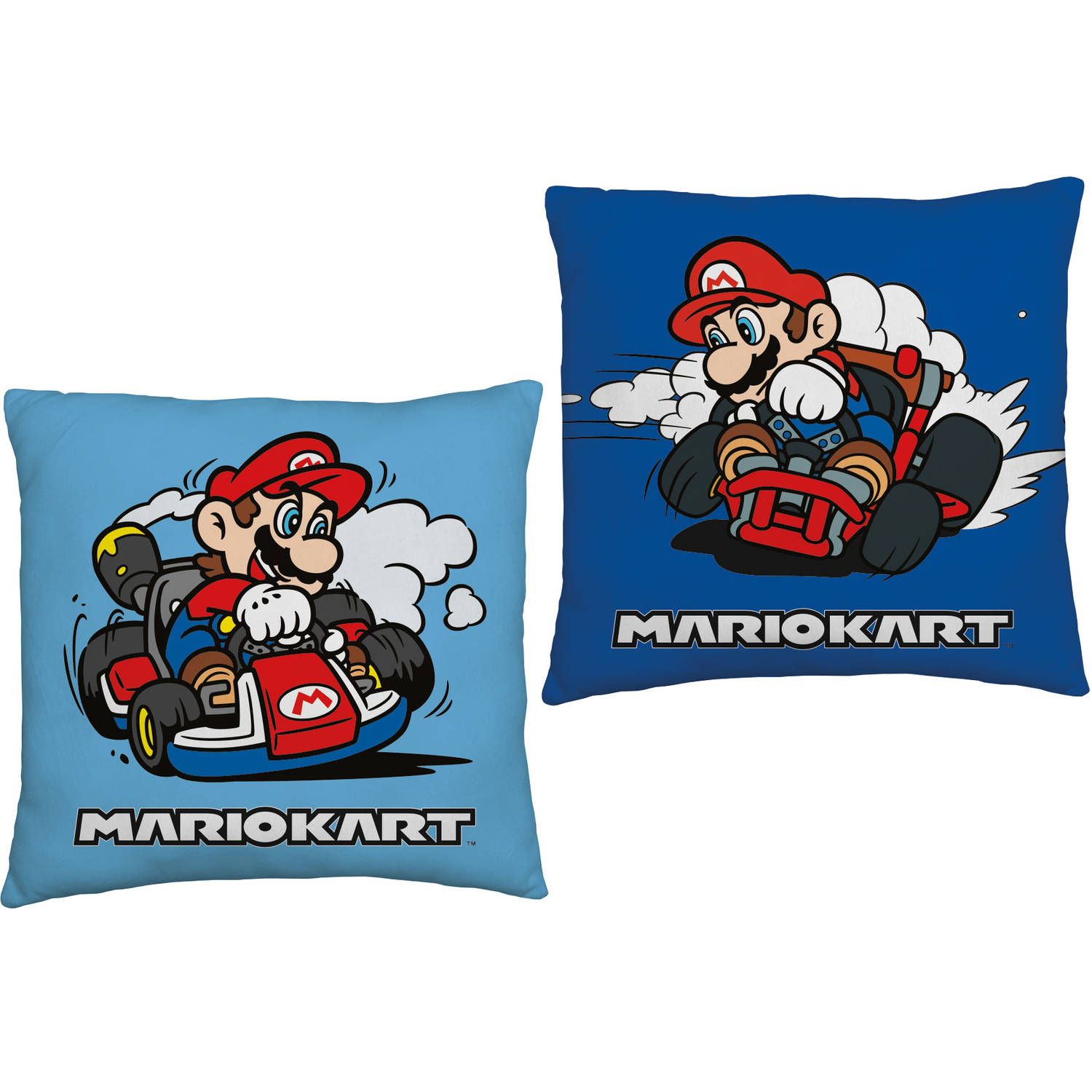 Super Mario Kussen Mariokart - 40 x 40 cm - Blauw - Polyester