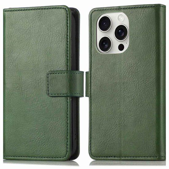 imoshion Luxe Bookcase - Groen - Geschikt voor Apple iPhone 16 Pro Max