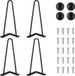 Pieds épingle pour meubles - Pieds de table - 30 cm de haut - Design à 2 tiges - Métal résistant pour charges lourdes set de 4 - Avec protections de sol et vis - Noir