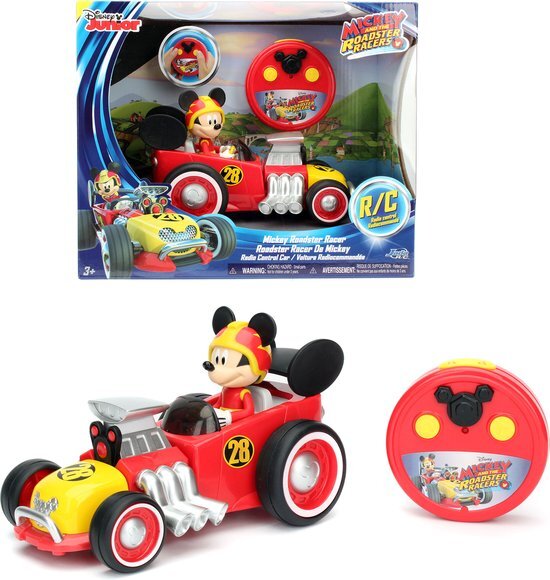 JADA Toys 253074005 Mickey Roadster Racer, 19 cm, infrarood bediening, geschikt vanaf 3 jaar, kleur