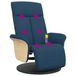 Fauteuil de massage réglable avec repose-pieds tissu bleu