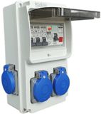 Merkloos / Sans marque Wan GmbH Stroomverdeler 230V met 4 Schuko-stopcontacten en Fi-veiligheidsschakelaar