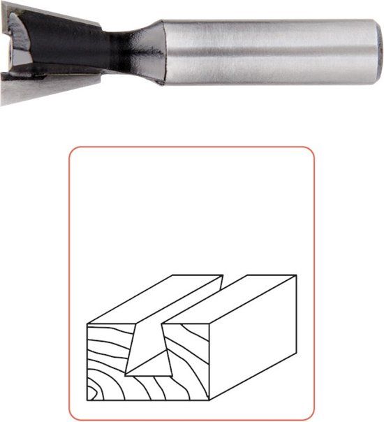 Rotec HM Zwaluwstaartfrees 15°, SILVER-LINE, d2=8 / ø12,7