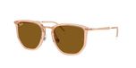 Ray Ban RB4451 680133 Vierkant Unisex Zonnebril Goudkleurig Metaal Bruine Lenzen