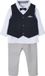 Vertbaudet Ensemble de fête pour bébé garçon gilet + chemise + nœud papillon + pantalon