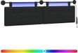 vidaXL - Hangend hoofdbord met LED-verlichting - Zwart - Stof