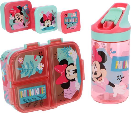 4KidsOnly Danneels Trading Minnie Mouse lunchset; drinkfles, lunchbox en snackbox