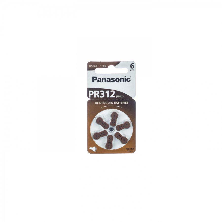 Panasonic PR 312 hoorapparaat cellen Zinc Air 6 stuks