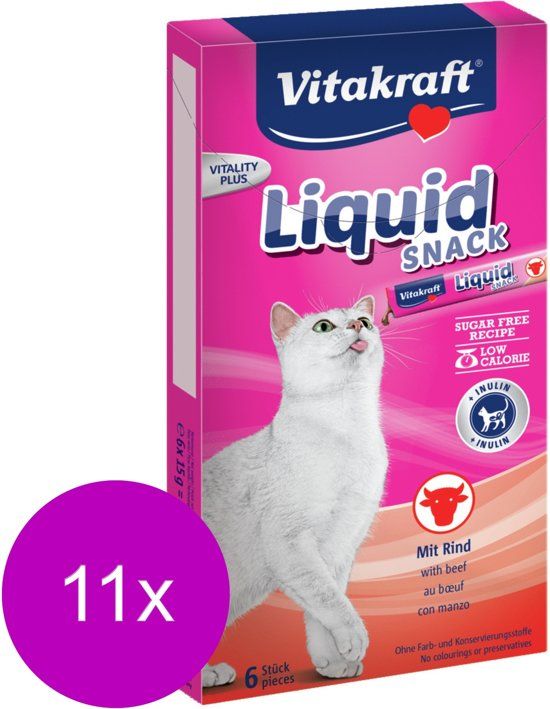 VITAKRAFT Cat Gras - Kattensnack - 6 x Natuur 120 g
