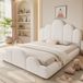 STILVORA Kinderbed 140 x 200 cm - Gestoffeerd Bed - Beige