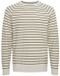 Blend Trui Bruin Katoen Gestreept Ronde Hals Lange Mouw Regular Fit Mannen S