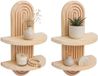 Merkloos / Sans marque Relaxdays Wandrek - set van 2 - Hout - Lichtbruin