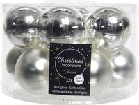 Ksd Bol 12 kerstballen zilver glans 50 mm