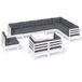 vidaXL Loungeset met kussens massief grenenhout wit