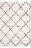 Safavieh Marokkaans Shaggy Geweven Tapijt voor Binnen, Berber Fringe Shag Collectie, BFG627, in Crème & Grijs, 160 X 229 cm