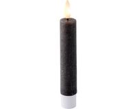 Lumineo Dinerkaarsset LED vlam 16cm grijs 2-dlg