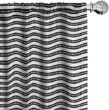 ABAKUHAUS gestreepte gordijnen – 2-delige set 150 x 225 cm – zwart-wit