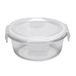 6 stuks, ronde containers met deksel, 400 ml, Ø 13 x 5,5/6,3 cm, transparant glas