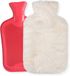 Warmwaterkruik FEROCITY - Warmwaterkruik met zachte pluche hoes - 2 liter - Beige