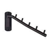 JQK Vouwen Kleding Hanger Rack, RVS Swing Arm Haak Houder, Kleding Opknoping Systeem Drogen Kast Opslag Organizer Mat Zwart Wall Mount, SHR100-PB