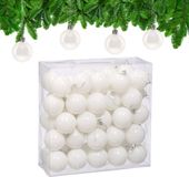 Relaxdays kerstballen set van 50 - Ø 6 cm - glanzend - kunststof - wit
