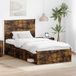 vidaXL Bedframe Gerookt eiken Massief grenenhout 100 x 200 cm