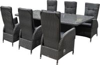 AVH-Collectie Menorca dining tuinset 220x100xH77 cm verstelbaar antraciet