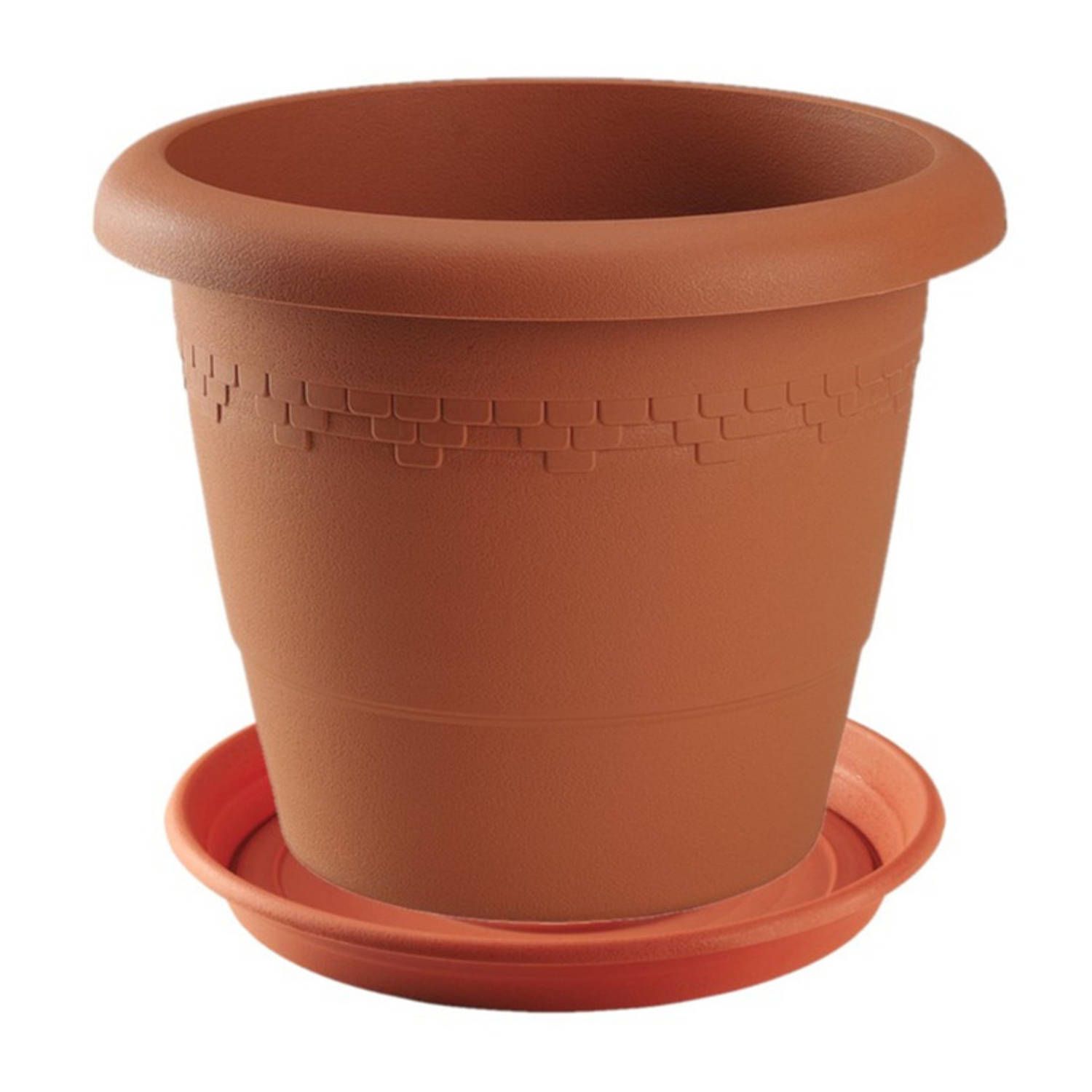Hega hogar Bloempot met onderschaal terra cotta rond diameter 50 cm