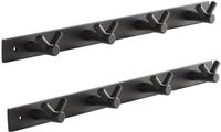 SOTECH set van 2 Blackline CORA V-haakrails 345 mm met 4 haken zwart gepoedercoat garderobehaken
