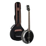 Ortega Raven Series OBJE350/6-SBK zes-snarige banjo met tas