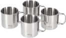 Nils Camp NC1762 - RVS Campingmok - Set van 4 - 300ml - Opvouwbare Oren