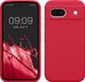 kwmobile hoesje geschikt voor Google Pixel 8a - Hoesje met siliconen coating - Smartphone case in granaatappelrood