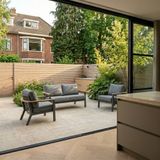 LUX outdoor living Montana Montana stoel-bank loungeset 4 personen | aluminium + teak | antraciet | 3-delig
