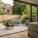 LUX outdoor living Montana Montana stoel-bank loungeset 4 personen | aluminium + teak | antraciet | 3-delig