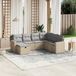 Maison Exclusive - Ensemble de meubles de jardin 7 pièces avec canapé et coussins, beige, en polyrotin