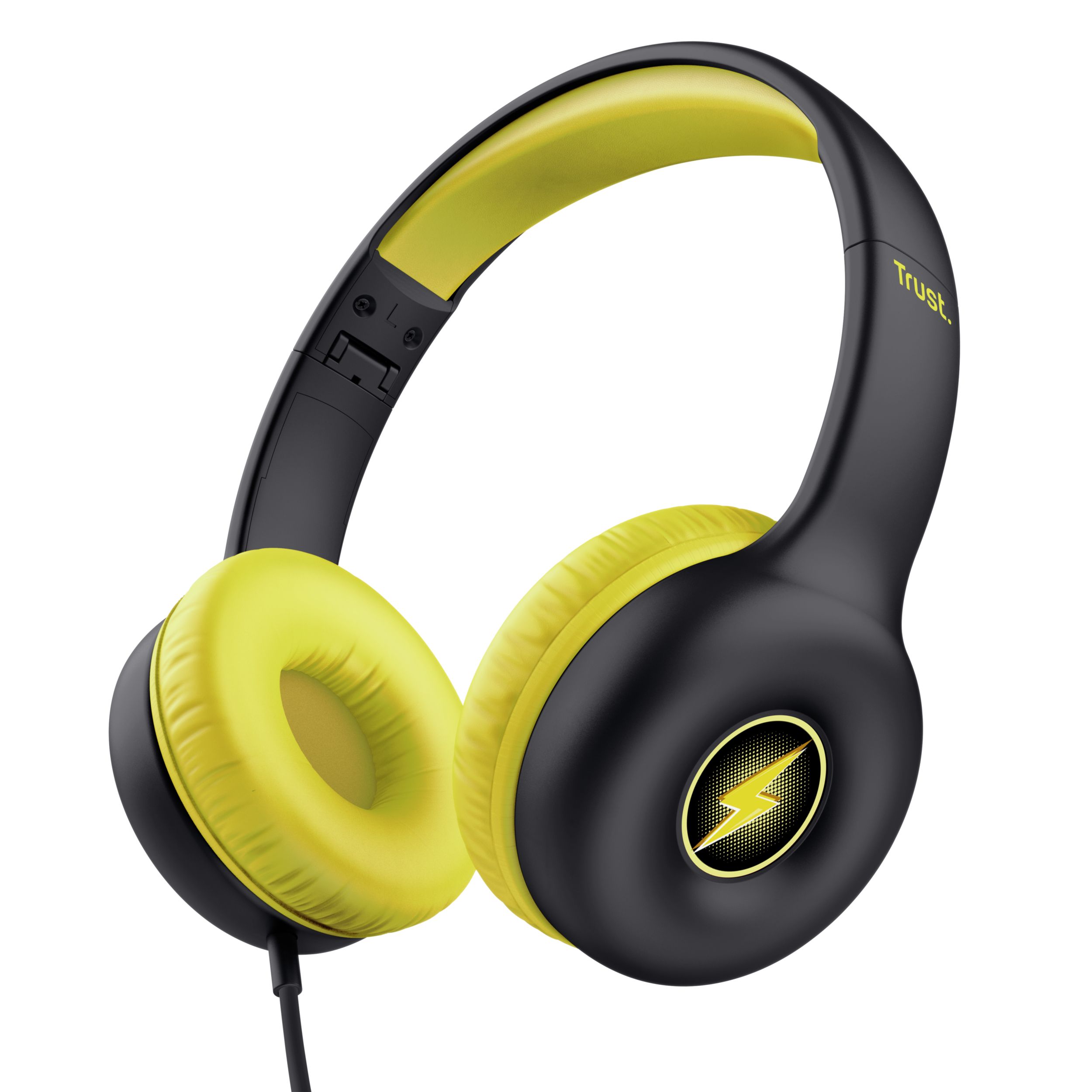 Trust Nouna - Kids Headphones - Wired - Black/Yellow - Includes Stickers