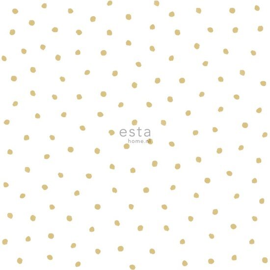 Esta Home HD vlies behang onregelmatige sneeuwvlok polka dot stippen goud en wit - 138937 van uit Little Bandits