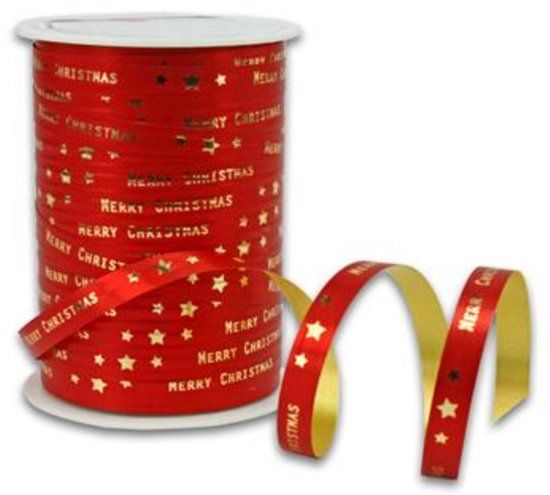 KP Rood Krullint Merry Christmas – 10 mm × 100 m