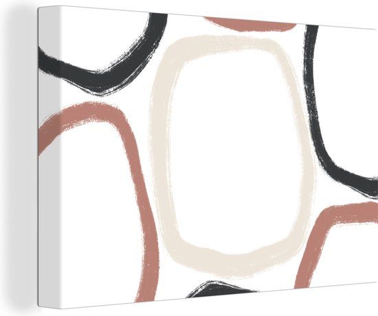 OneMillionCanvasses Canvas Schilderij Minimalisme - Geometrische vormen - Pastel - 30x20 cm - Wanddecoratie