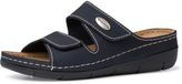 Tamaris - Dames - Muiltjes - Blauw - Leer - Maat 40
