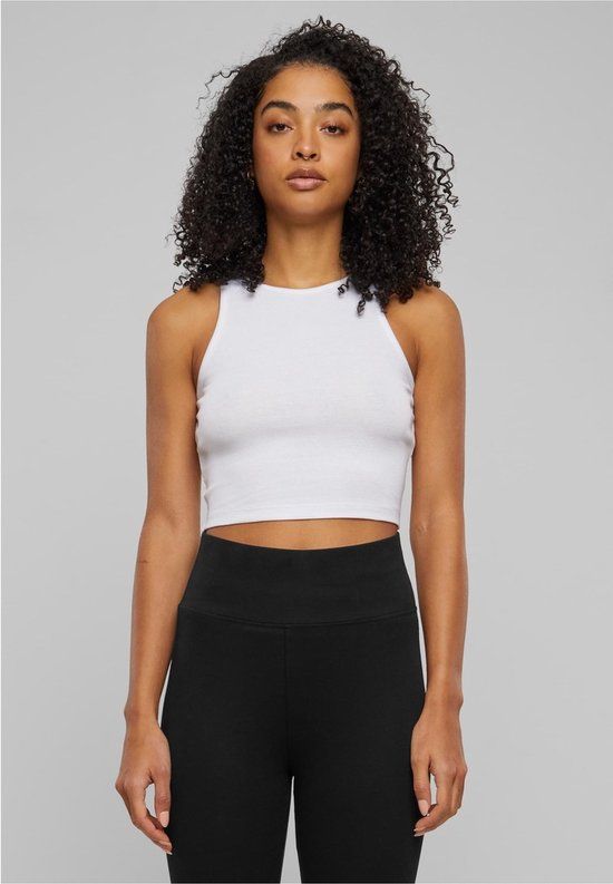 Urban Classics Organic Rib Crop Top - Wit - Maat M