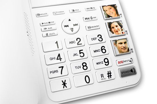 Geemarc AmpliDECT COMBI595 - Telefoon met antwoordapparaat en draadloze handset - 50dB - Wit